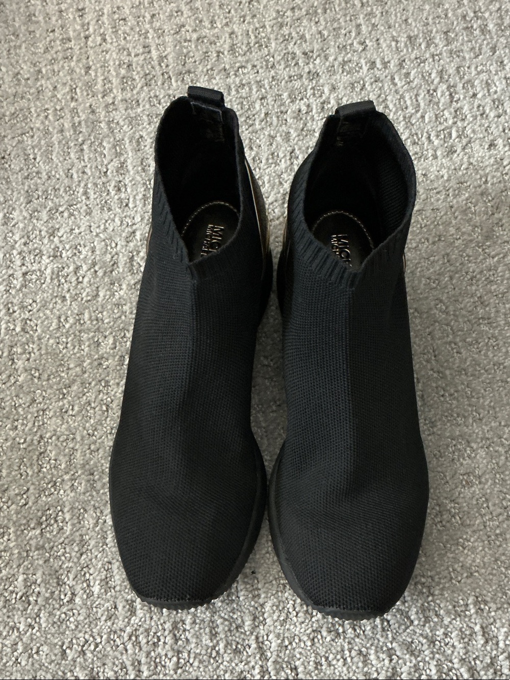 Michael Kors Black Stretch Knit Ankle Booties